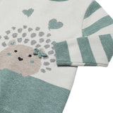 Abito in maglia tricot intarsio animali verde