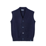 Gilet tricot in maglia blu