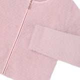 Cardigan con zip tricot rosa