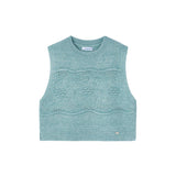 Gilet ricami tricot smeraldo