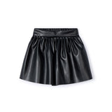 Gonna pantalone in ecopelle nero
