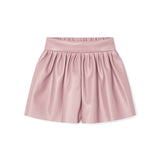 Gonna pantalone in ecopelle rosa