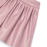 Gonna pantalone in ecopelle rosa