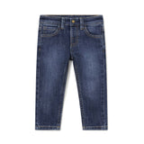 Jeans skinny stretch vita regolabile blu scuro