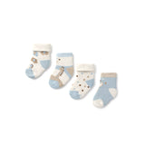 Set 4 calzini animaletti celeste multi