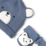 Set due pezzi cappello e calze avio