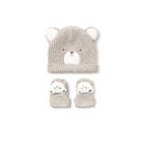 Set due pezzi cappello e calze beige