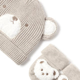 Set due pezzi cappello e calze beige