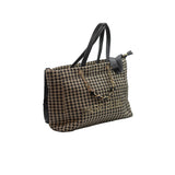 Borsa shopper Buby Pouple a quadri grigio/nero