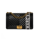 Borsa a tracolla Flat M nero/oro