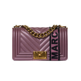 Borsa a tracolla Flat S magenta/oro