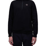 Felpa mezza zip con cappuccio b-badge nero