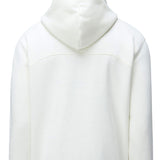 Felpa mezza zip con cappuccio b-badge bianco