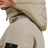 Giubbino liscio con zip e cappuccio beige