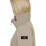 Giubbino liscio con zip e cappuccio beige