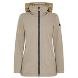 Giubbino liscio con zip e cappuccio beige