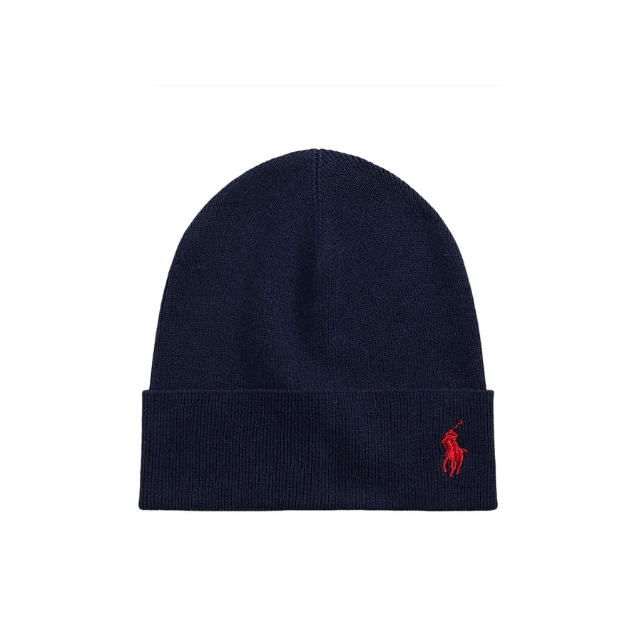 Cappello con logo laterale a contrasto blu