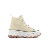 Sneakers alta con plateau beige