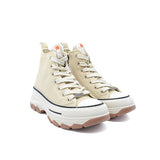 Sneakers alta con plateau beige