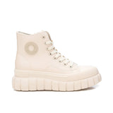 Sneakers con suola bold e cerniera beige