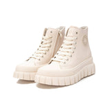 Sneakers con suola bold e cerniera beige