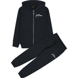 Completo due pezzi (felpa zip con cappuccio + pantalone ) nero