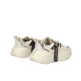 Sneakers Chunky Amy con fasce crema/nero/oro