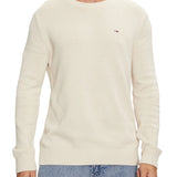 Maglione girocollo slim bianco antico