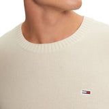 Maglione girocollo slim bianco antico