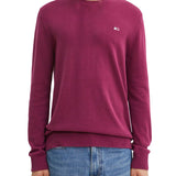 Maglione a girocollo slim essential bordeux