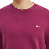 Maglione a girocollo slim essential bordeux