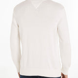 Maglia girocollo regular con badge bianco antico