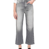 Jeans cropped in denim grigio