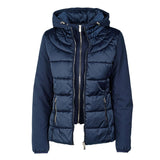 Piumino con cappuccio e finto gilet blu