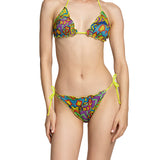 Bikini triangolo sbambolato snake skin multicolor