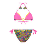 Bikini con top e tessuto lycra snake skin