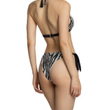 Bikini triangolo slip laccetti zebra