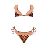 Bikini triangolo e volant tessuto in lycra leo soul