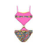 Monokini in lycra snake skin