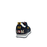 Sneakers logo nylon/suede blu