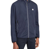 Giubbino con zip e placchetta logo blu