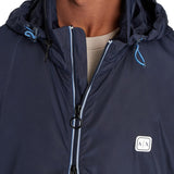 Giubbino con zip e placchetta logo blu