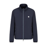 Giubbino con zip e placchetta logo blu