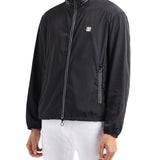 Giubbino con zip e placchetta logo nero