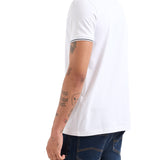 Polo jersey di cotone con profili a contrasto bianco