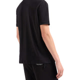 Polo jersey di cotone con micro logo Milano/NY nero