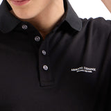 Polo jersey di cotone con micro logo Milano/NY nero