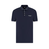 Polo jersey di cotone con micro logo Milano/NY blu