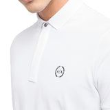 Polo in jersey di cotone con logo ricamato sul petto bianco