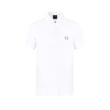 Polo in jersey di cotone con logo ricamato sul petto bianco